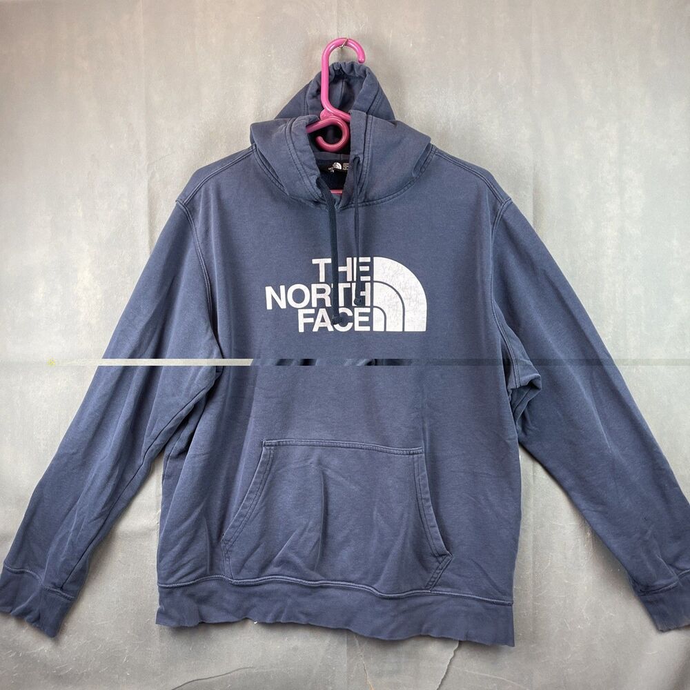 Mens Navy Blue XL North Face Pullover Hoodie Sweatshirt